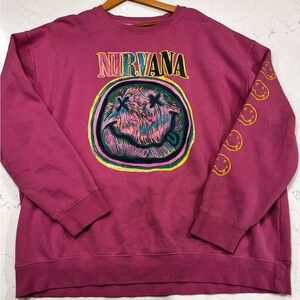 NIRVANA Vibrant Pink Crewneck Sweater